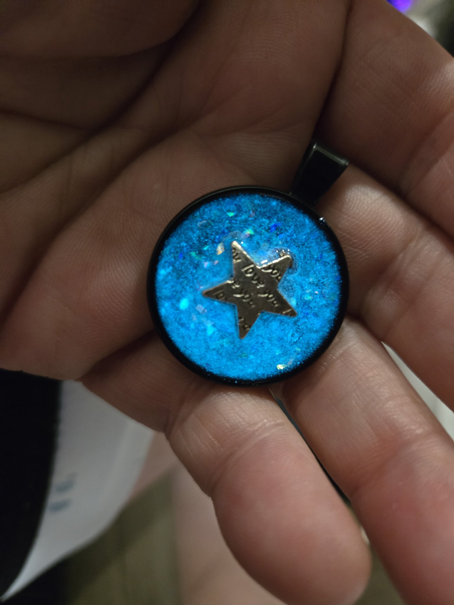 Stock 169 love pendant glowing in the dark